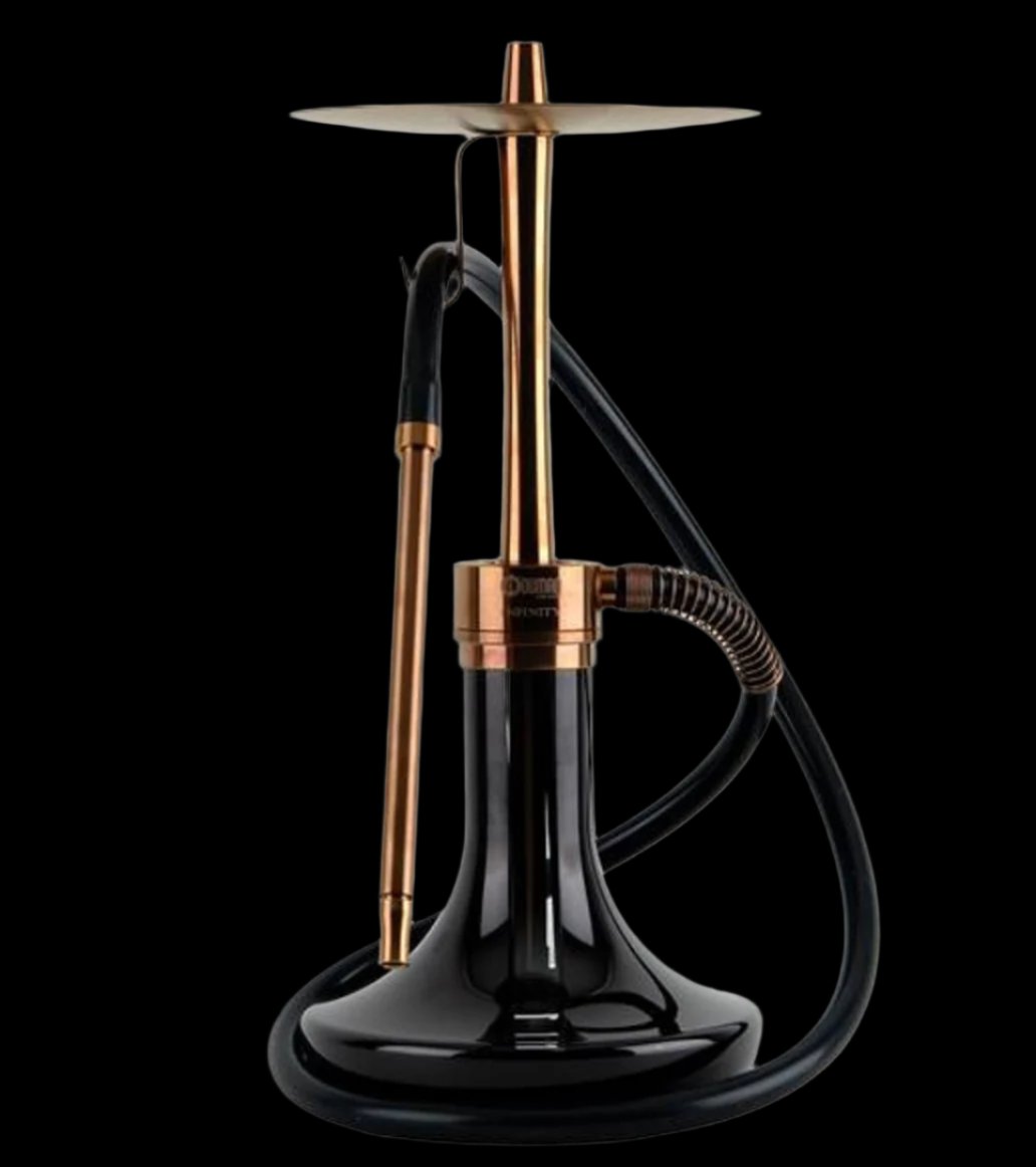 Oduman Infinity Hookah – Black Glass Bronze Body