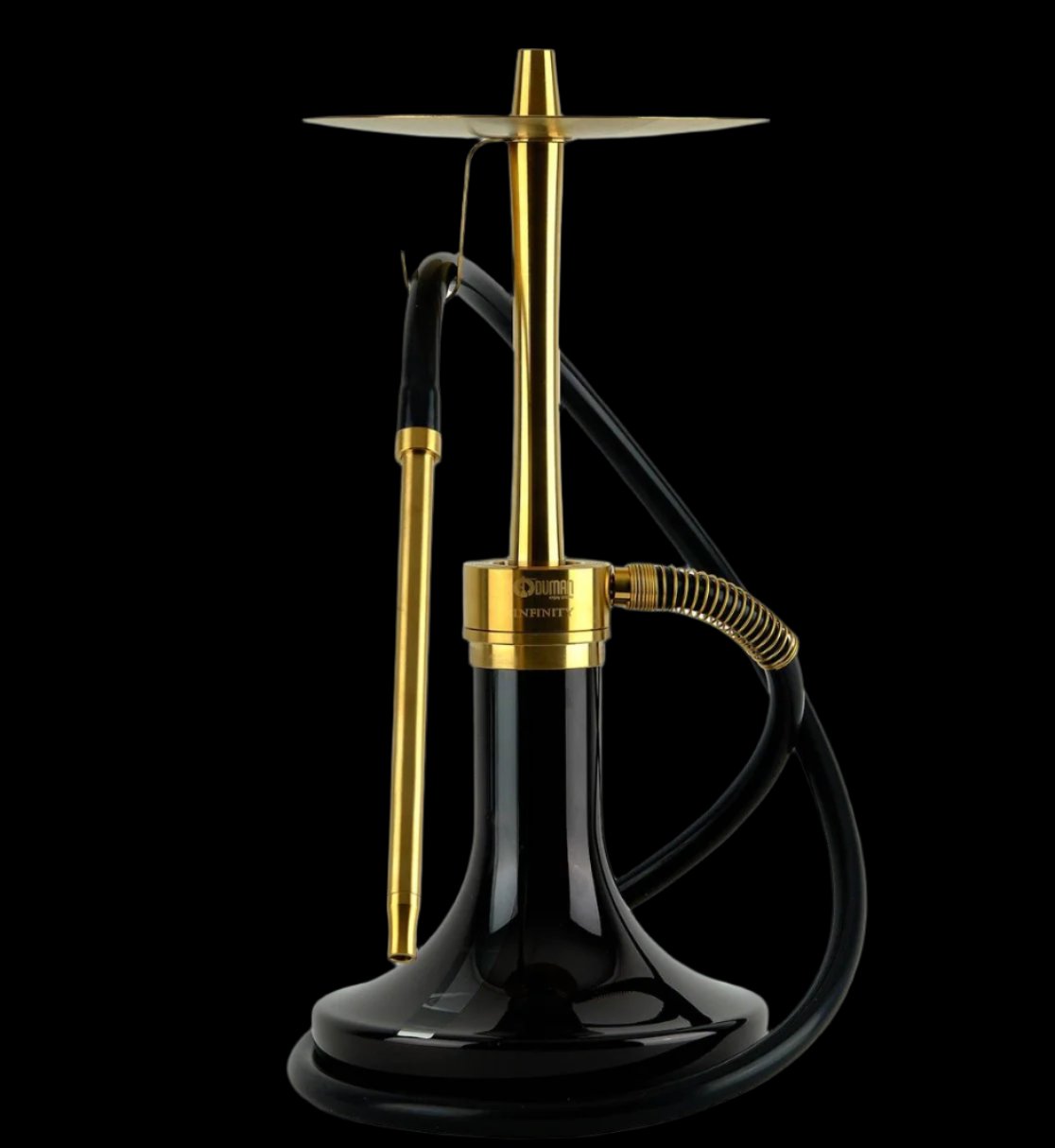 Oduman Infinity Hookah – Black Glass Gold Body